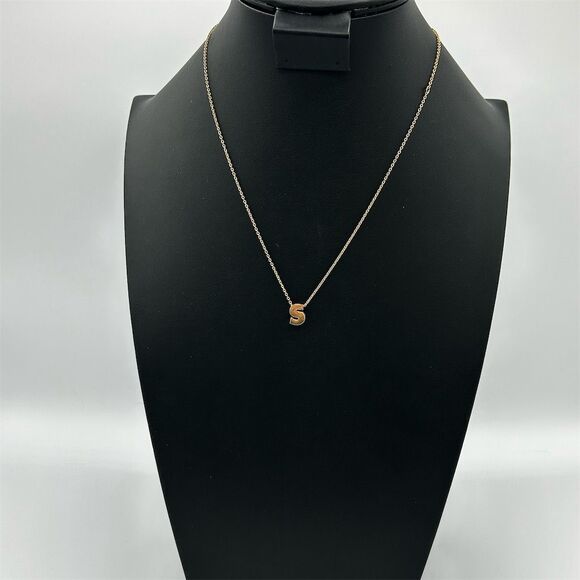 Unbranded Jewelry - Gold Toned “S" Initial Pendant Necklace Minimalist Design
